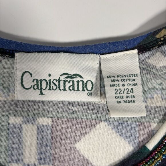 Vintage 90s Capistrano Aztec Pattern Shirt Women’s 22/24 2X 3X Southwestern Boho - Picture 3 of 5